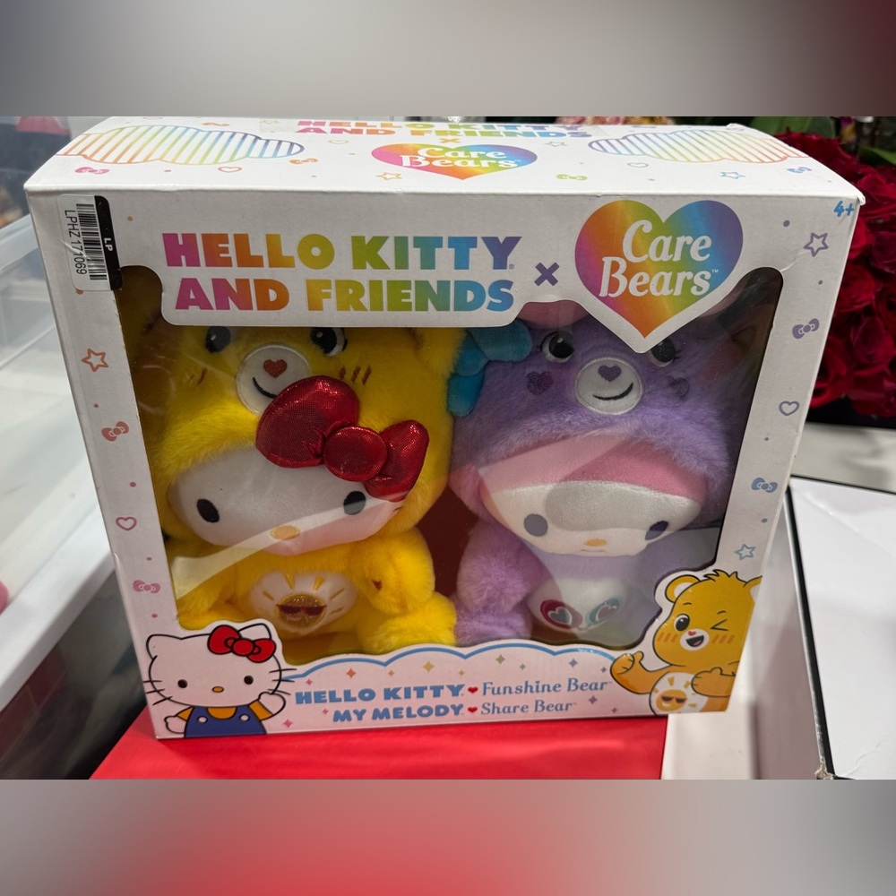 Hello Kitty x Care Bears Yellow and Purple Plush Set